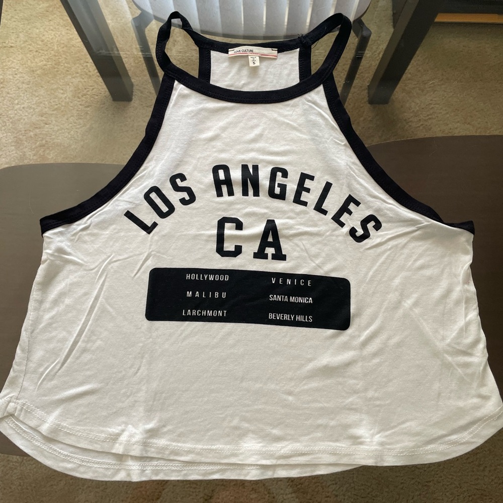 Love Culture White and Black Los Angeles CA Tank Top